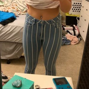 High rise stripped pants